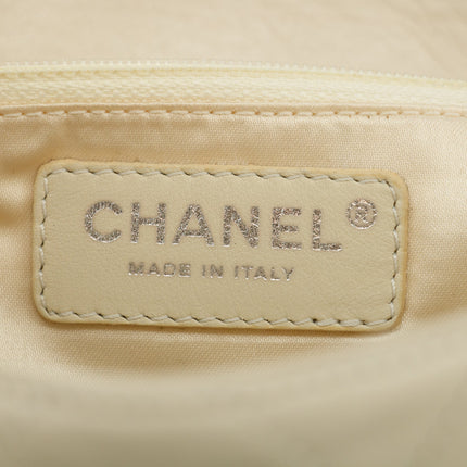 Chanel East West 2.55 Mademoiselle Flap White Accordian Shoulder Bag #3764
