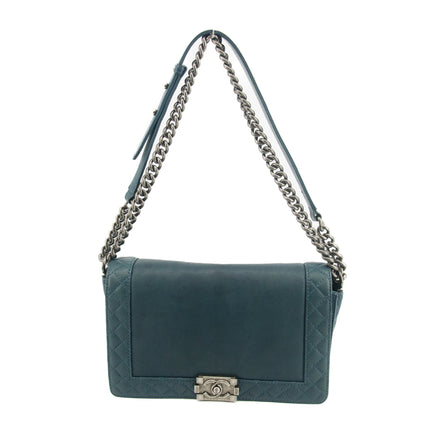Chanel Boy Navy Lambskin Matelasse Reverso Shoulder Bag #3766