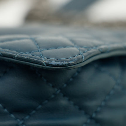 Chanel Boy Navy Lambskin Matelasse Reverso Shoulder Bag #3766