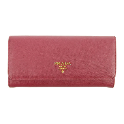 Prada Saffiano Leather Pink Continental Long Wallet #3808