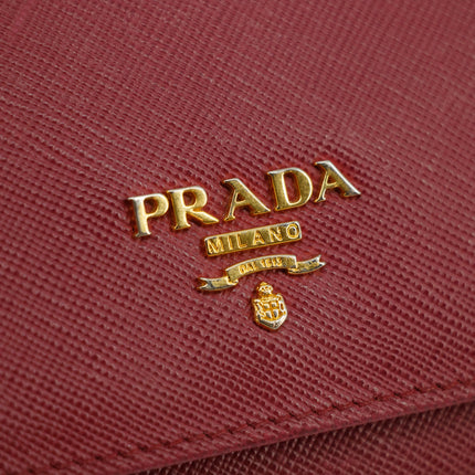 Prada Saffiano Leather Pink Continental Long Wallet #3808