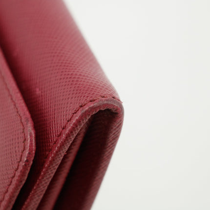 Prada Saffiano Leather Pink Continental Long Wallet #3808