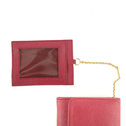Prada Saffiano Leather Pink Continental Long Wallet #3808