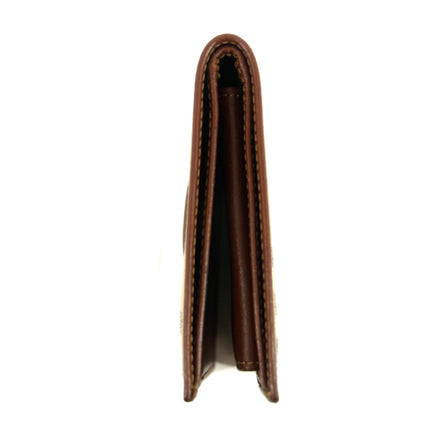 Burberry Brown Check Leather Bifold Wallet  #3815
