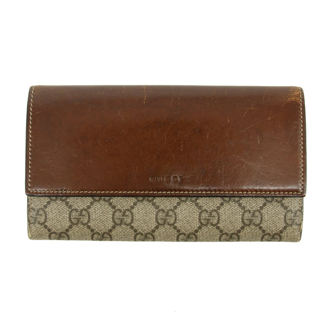 Gucci Canvas Coded Brown Continental Long Wallet #3817