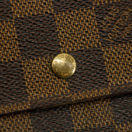 Louis Vuitton Damier Ebene Elise Compact Wallet #3832