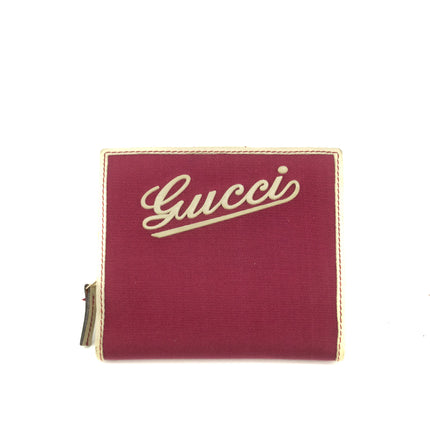 Gucci Pink x White Nylon Compact Wallet #3863