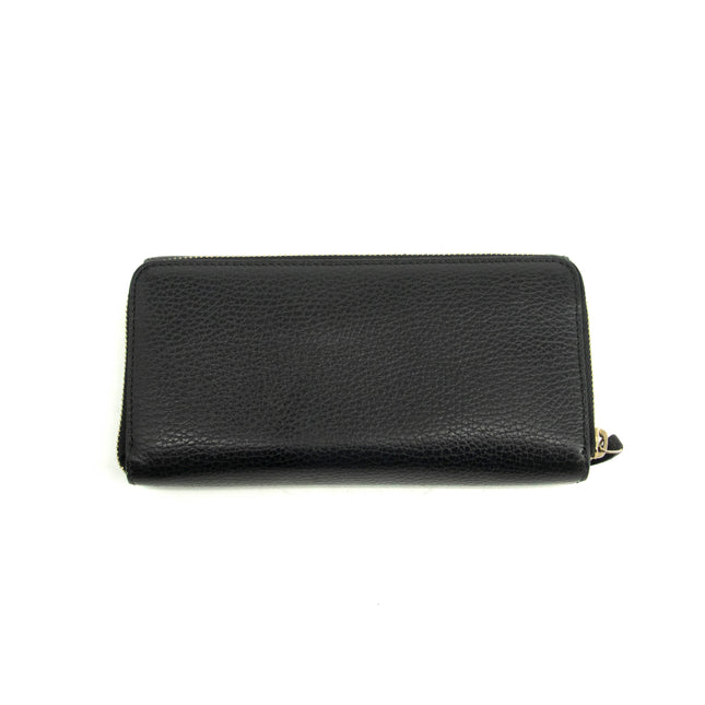 Gucci Interlocking G Black Zip Around Tri-fold Wallet #3917