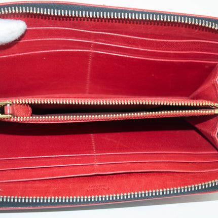 Prada Lips Applique Black Leather Zip Around Wallet #3955