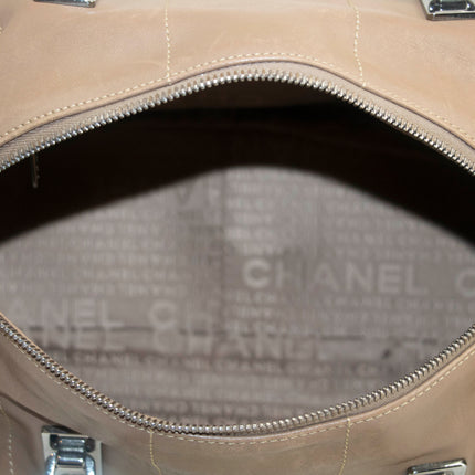 Chanel Brown Chocolate Bar Brown Lambskin Boston Bag #3985