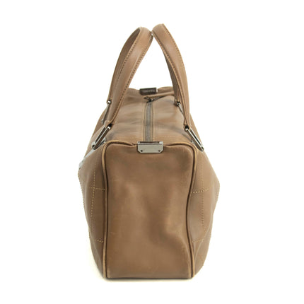 Chanel Brown Chocolate Bar Brown Lambskin Boston Bag #3985