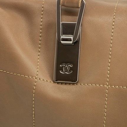 Chanel Brown Chocolate Bar Brown Lambskin Boston Bag #3985