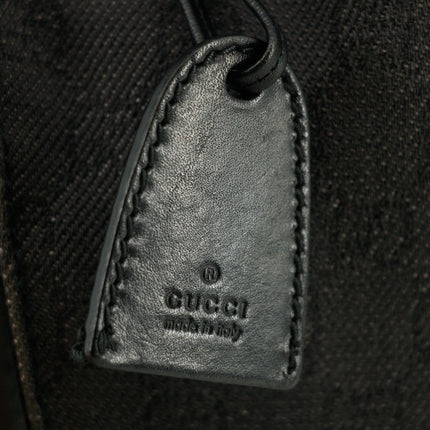 Gucci Black GG Canvas x Leather Tote Bag w/ Pouch #4623