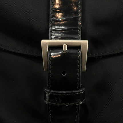 Prada Black Tessuto Nylon x Leather Backpack #4631