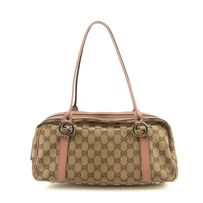 Gucci GG Canvas Beige Twins Boston Shoulder Bag #4694