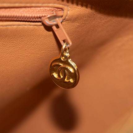 Chanel Matelasse Quilted Brown Caviar Skin Medallion Reprint Tote Bag #4731