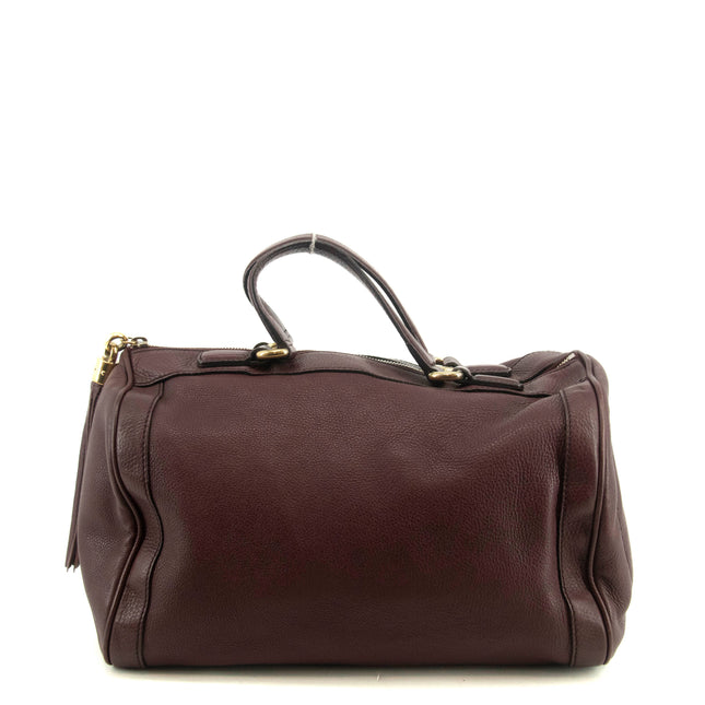 Gucci Burgundy Leather Tassel Soho Boston Bag #4736