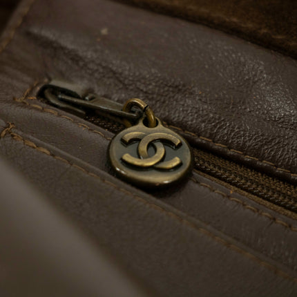 Chanel Brown Suede Handle Logo Tote Bag 4 Series #4752