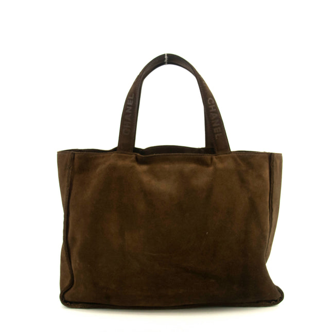 Chanel Brown Suede Handle Logo Tote Bag 4 Series #4752