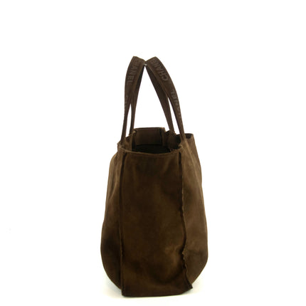 Chanel Brown Suede Handle Logo Tote Bag 4 Series #4752