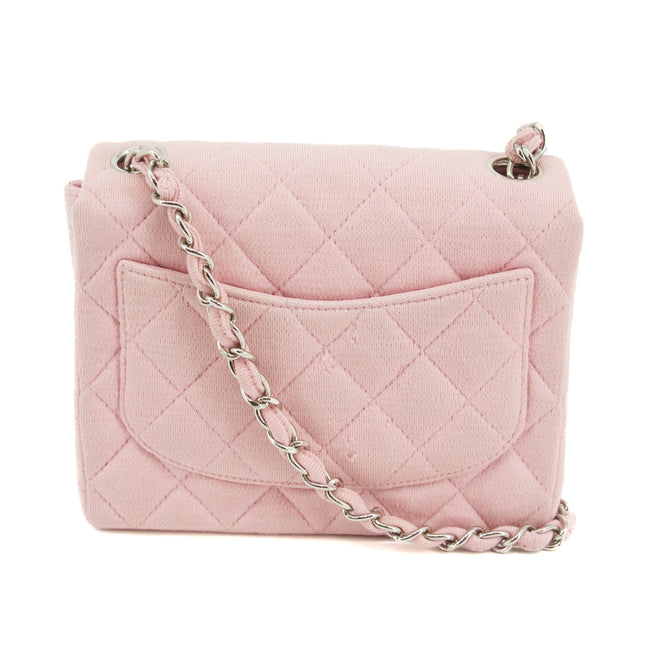 Chanel Small Single Flap Pink Cotton Shoulder Bag #4796