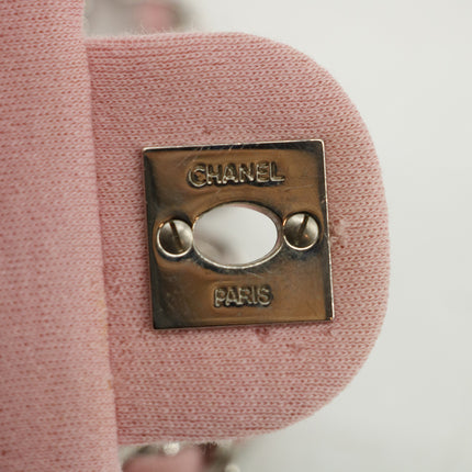 Chanel Small Single Flap Pink Cotton Shoulder Bag #4796