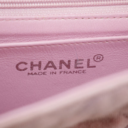 Chanel Small Single Flap Pink Cotton Shoulder Bag #4796
