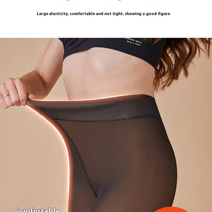 Sheer Fleece-Lined Leggings