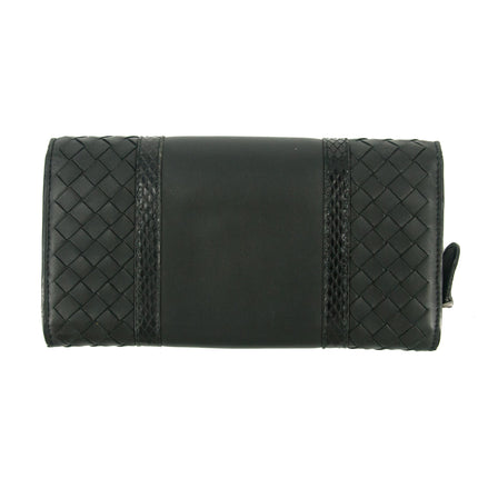 Bottega Veneta Intrecciato Black Bifold Long Wallet #5197