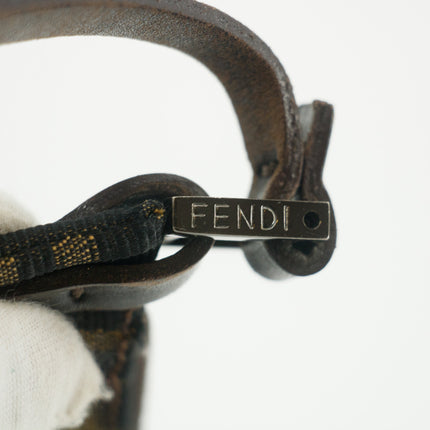 Fendi Canvas Brown Pochette Crossbody Bag  #5256