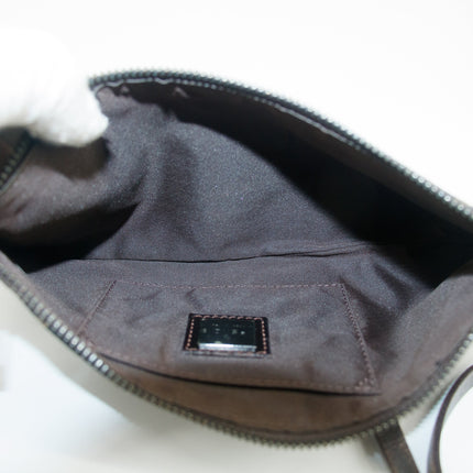 Fendi Canvas Brown Pochette Crossbody Bag  #5256