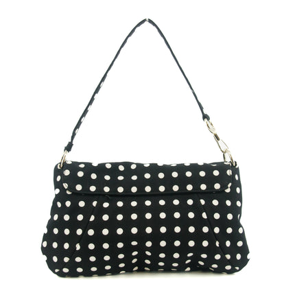 Yves Saint Laurent Canvas Black Polka Dot Shoulder Bag #5276