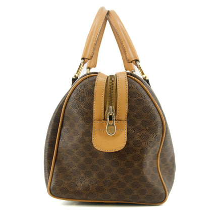 Celine Macadam Triomphe Brown Leather Boston Bag #5382