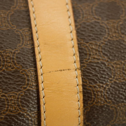 Celine Macadam Triomphe Brown Leather Boston Bag #5382