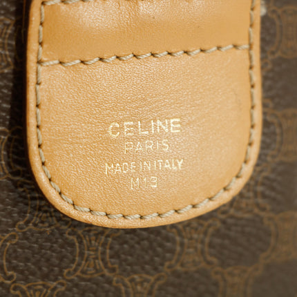 Celine Macadam Triomphe Brown Leather Boston Bag #5382
