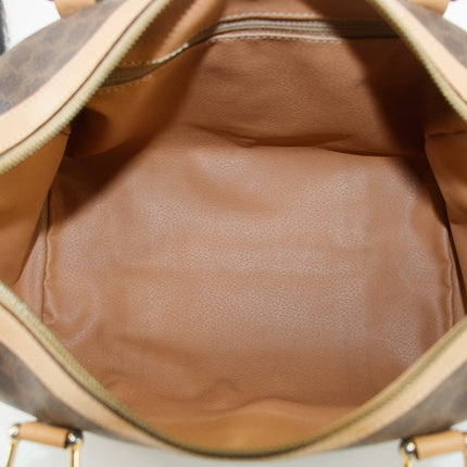 Celine Macadam Triomphe Brown Leather Boston Bag #5382