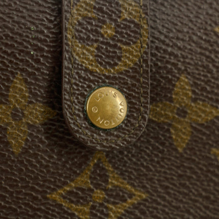 Louis Vuittton Monogram Canvas Brown Long Kisslock Wallet #5392