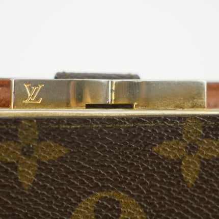 Louis Vuittton Monogram Canvas Brown Long Kisslock Wallet #5392
