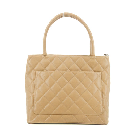 Chanel CC Caviar Quilted Leather Brown Medallion Tote #5755