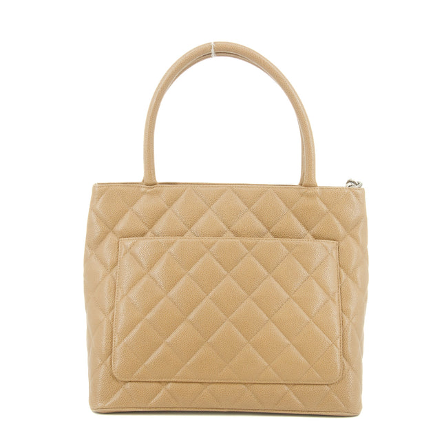 Chanel CC Caviar Quilted Leather Brown Medallion Tote #5755