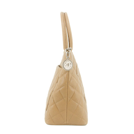 Chanel CC Caviar Quilted Leather Brown Medallion Tote #5755