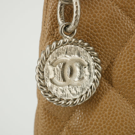Chanel CC Caviar Quilted Leather Brown Medallion Tote #5755