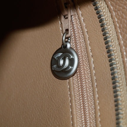 Chanel CC Caviar Quilted Leather Brown Medallion Tote #5755