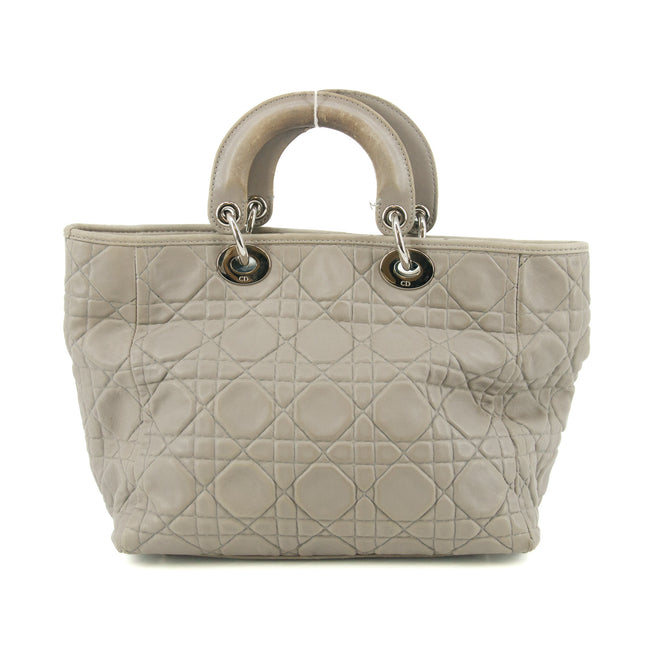 Christian Dior Lady Dior Grey Leather Tote Bag #5764