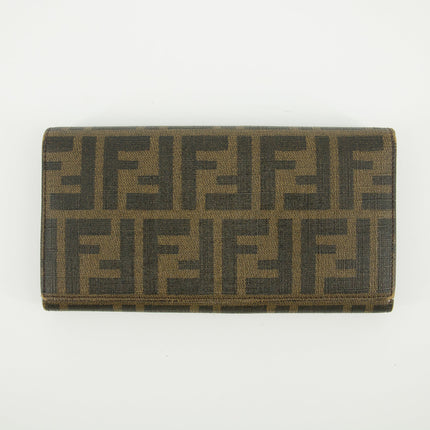 Fendi Monogram Canvas Brown Zucca Long Wallet #5766