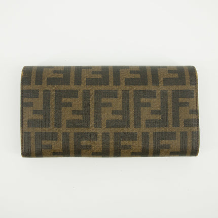 Fendi Monogram Canvas Brown Zucca Long Wallet #5766