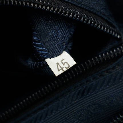 Prada Nylon Tessuto Black Beaded Handle Bag #5807