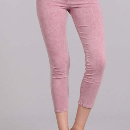 Rose Lilac Mineral Washed Capri Leggings
