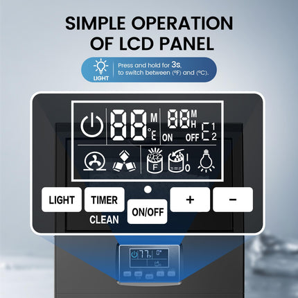COWSAR Commercial Ice Maker Machine, 66Lbs/24H Stainless Steel Undercounter Ice Maker with 8Lbs Storage Capacity, Self-Cleaning Freestanding Ice Machine for Home, Bar, Restaurant, Office, Outdoor