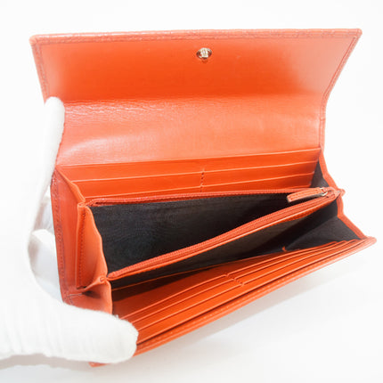 Gucci Orange Micro Guccisima Interlocking G Leather Long Wallet #7699